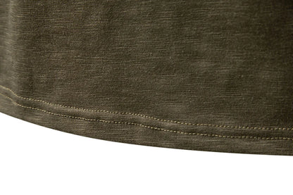 Men's Cotton Henley Long Sleeve T Shirt – Casual Button Collar Breathable Tee - ZOOMNSTORE