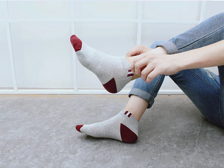 Men's Cotton Socks - 10 Pairs Breathable Mesh Ankle Socks | Casual Sports Lightweight - ZOOMNSTORE