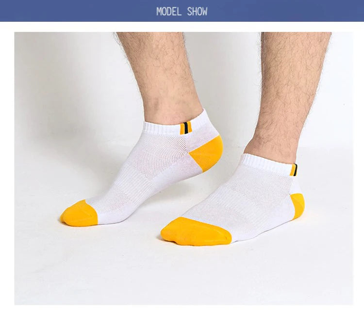 Men's Cotton Socks - 10 Pairs Breathable Mesh Ankle Socks | Casual Sports Lightweight - ZOOMNSTORE