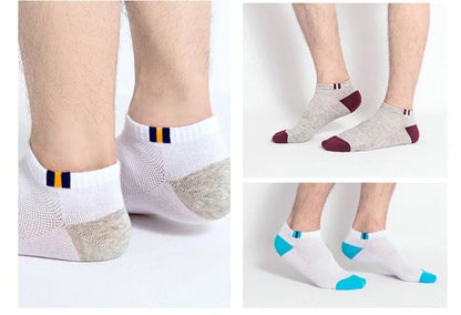 Men's Cotton Socks - 10 Pairs Breathable Mesh Ankle Socks | Casual Sports Lightweight - ZOOMNSTORE
