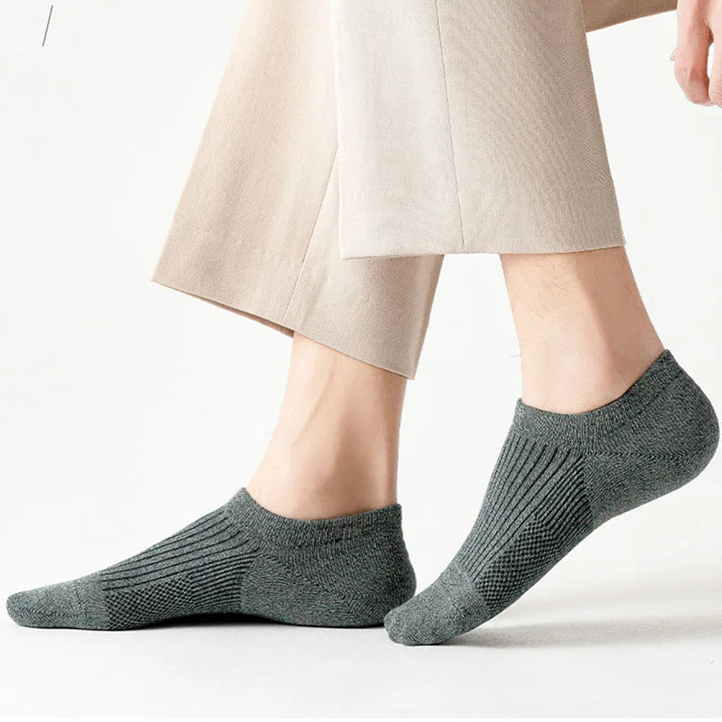 Men's Cotton Socks - 5 Pairs Breathable Mesh Low Cut Sports Socks for Summer - ZOOMNSTORE