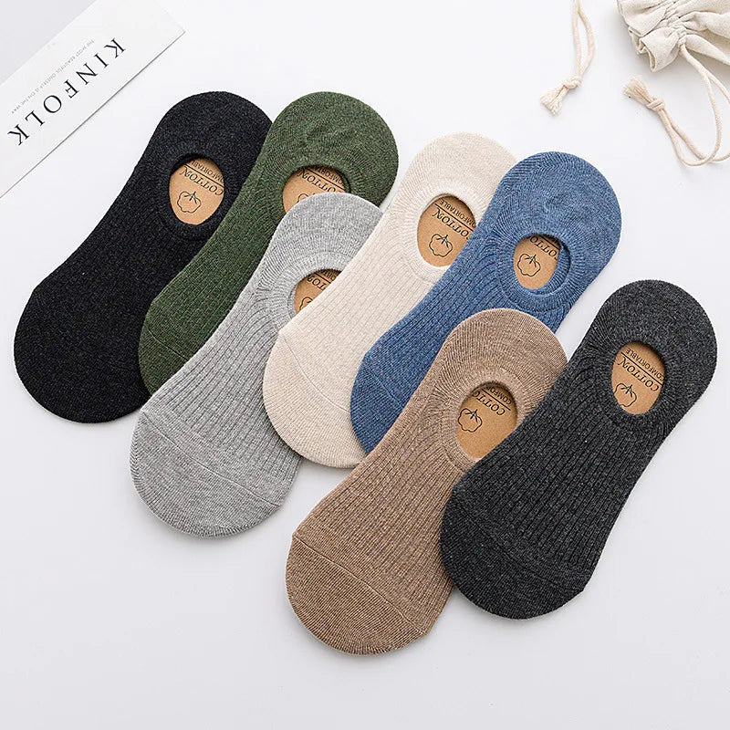 Men's Cotton Socks - 5 Pairs Breathable Mesh Low Cut Sports Socks for Summer - ZOOMNSTORE