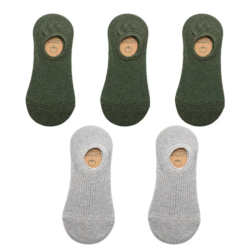 Men's Cotton Socks - 5 Pairs Breathable Mesh Low Cut Sports Socks for Summer - ZOOMNSTORE