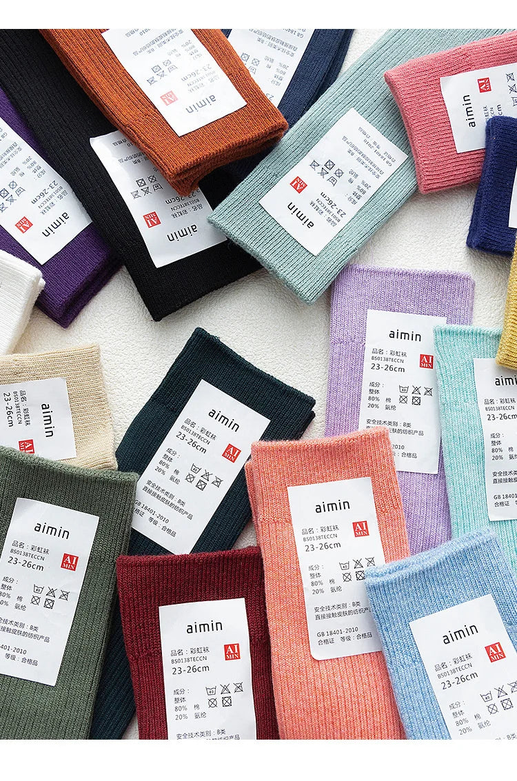 Mens Cotton Knitting Socks - Casual Stretch Ribbed Business Socks - ZOOMNSTORE