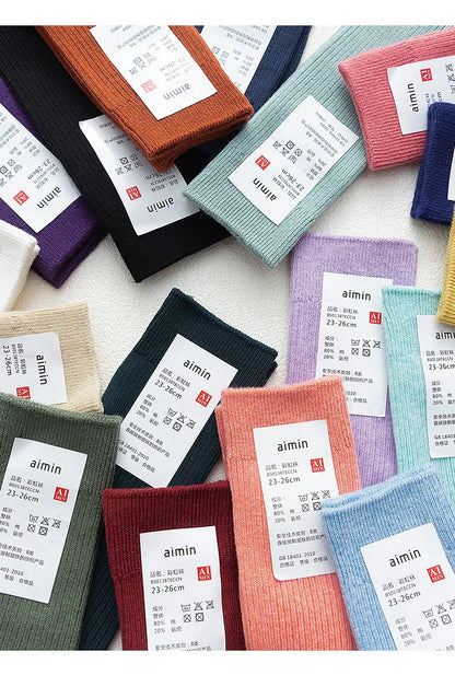 Mens Cotton Knitting Socks - Casual Stretch Ribbed Business Socks - ZOOMNSTORE