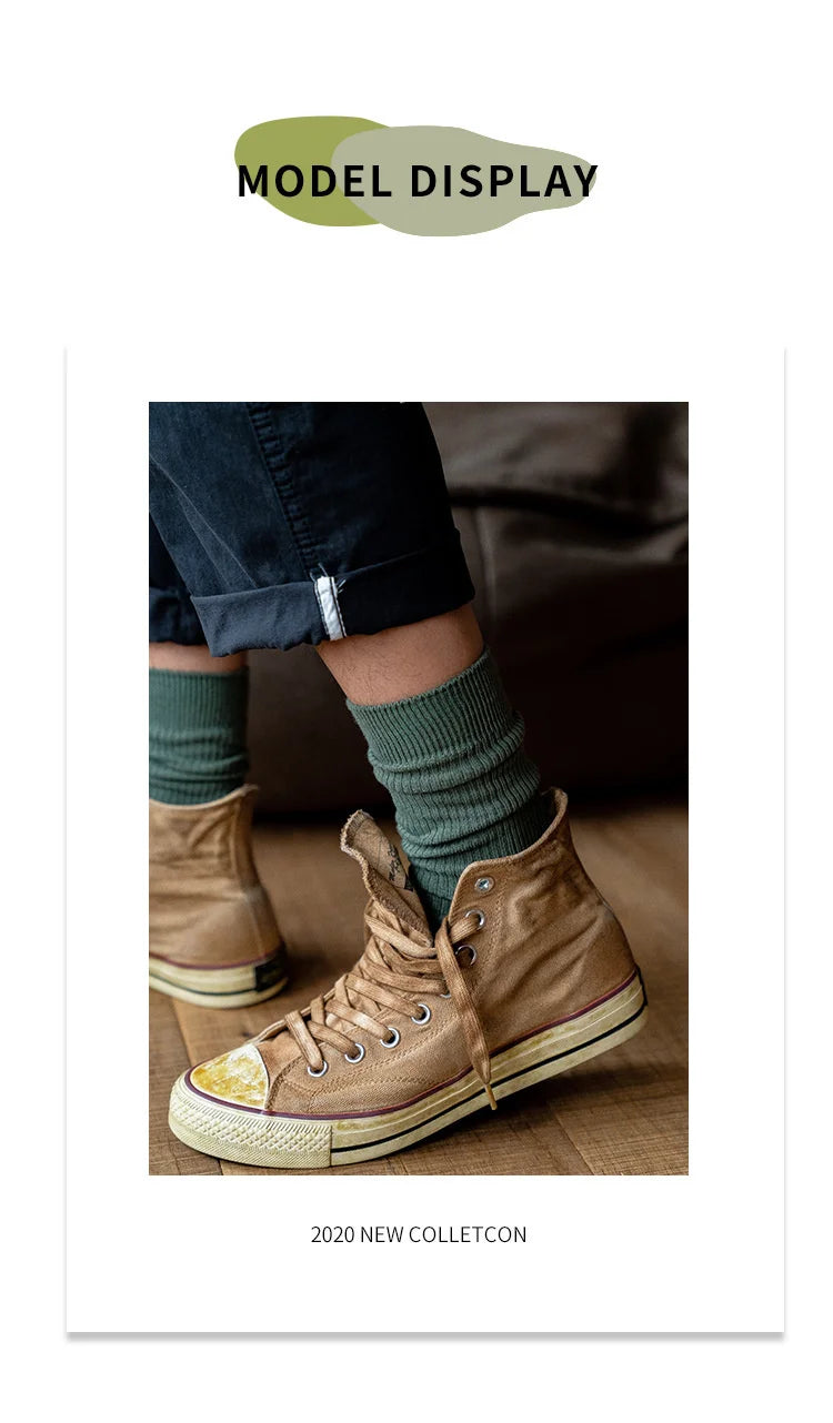 Mens Cotton Knitting Socks - Casual Stretch Ribbed Business Socks - ZOOMNSTORE