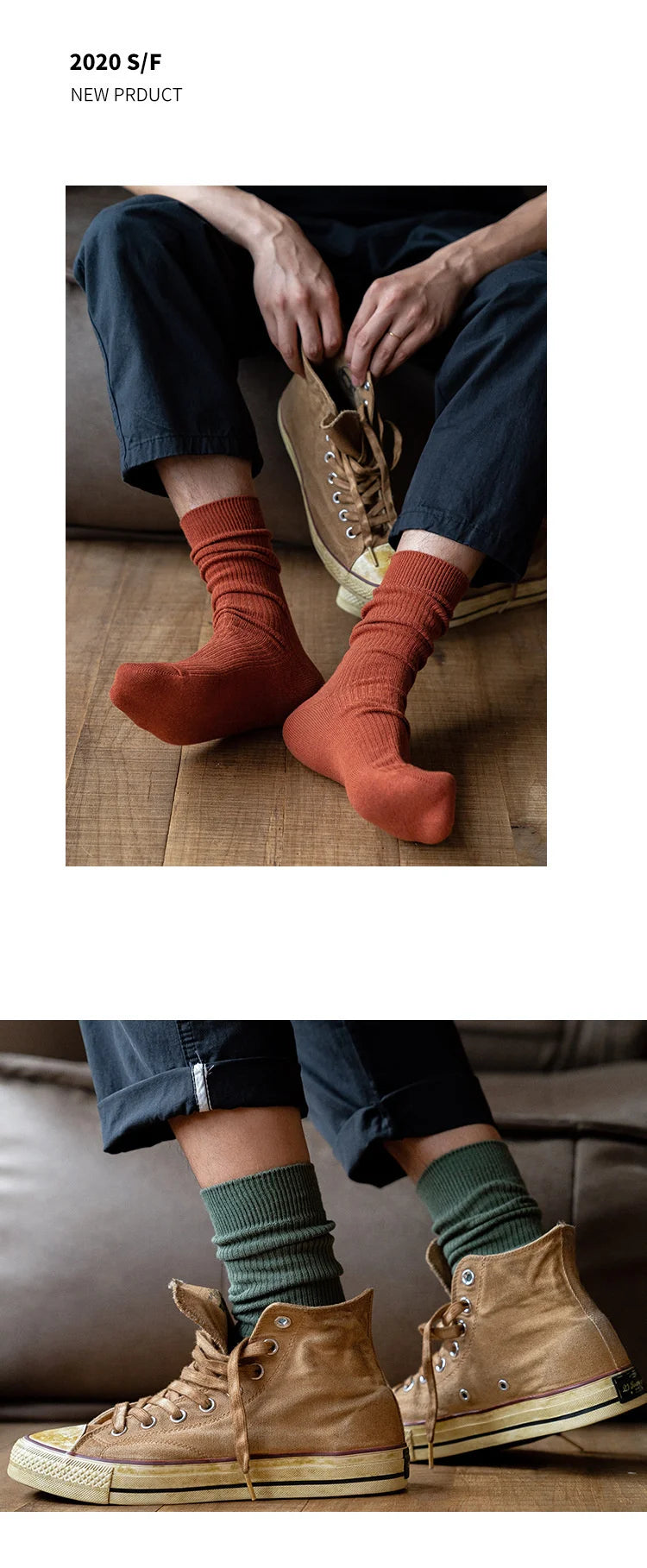 Mens Cotton Knitting Socks - Casual Stretch Ribbed Business Socks - ZOOMNSTORE