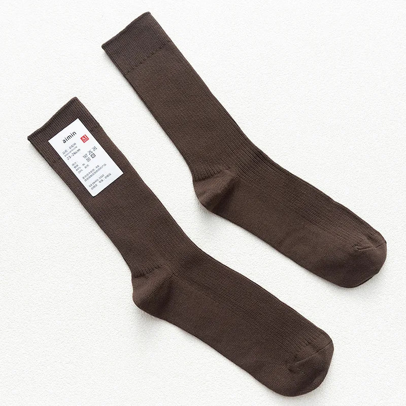 Mens Cotton Knitting Socks - Casual Stretch Ribbed Business Socks - ZOOMNSTORE