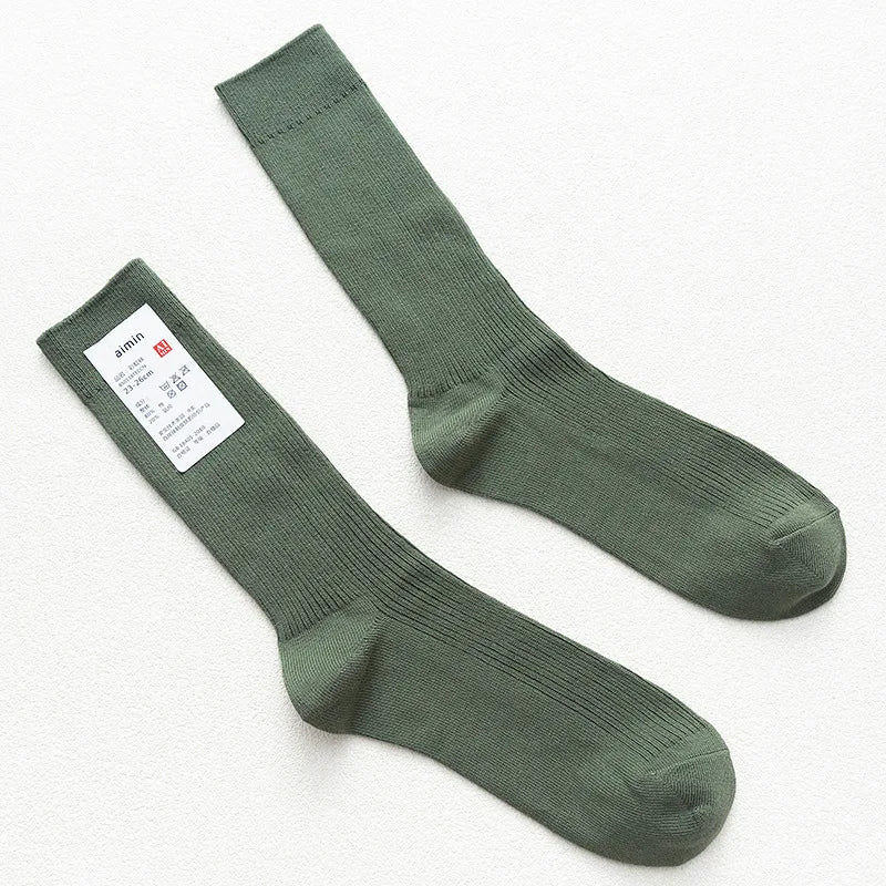 Mens Cotton Knitting Socks - Casual Stretch Ribbed Business Socks - ZOOMNSTORE