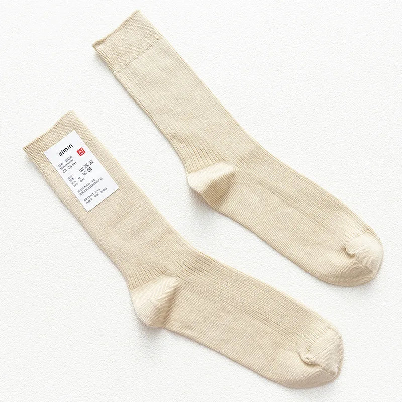 Mens Cotton Knitting Socks - Casual Stretch Ribbed Business Socks - ZOOMNSTORE