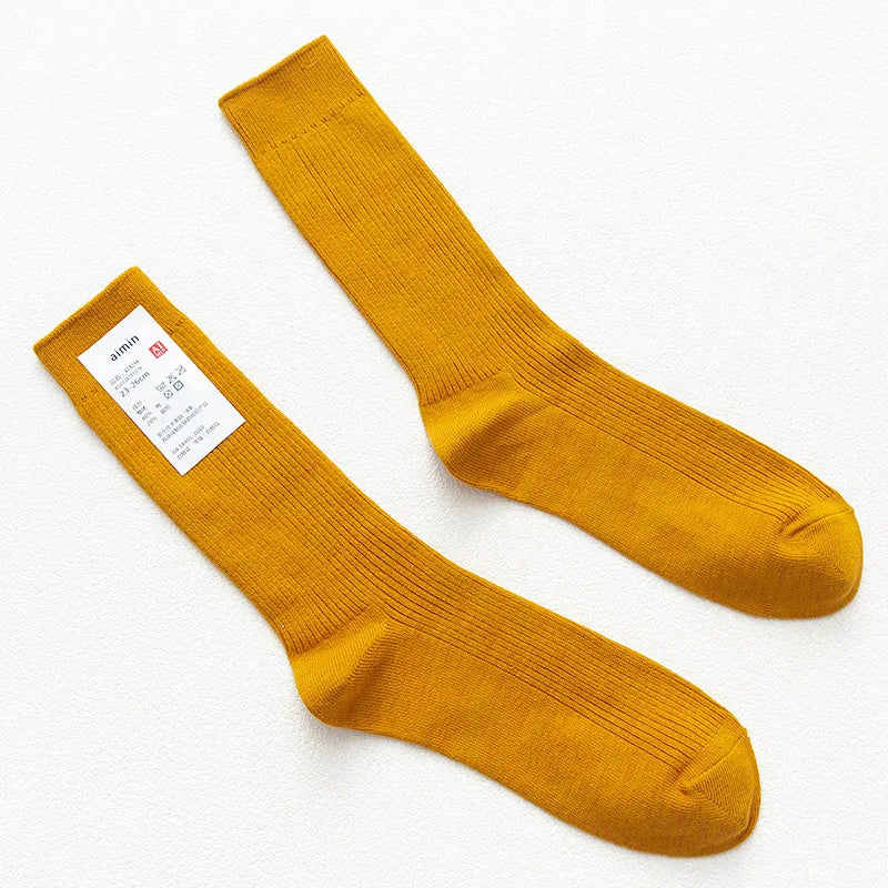 Mens Cotton Knitting Socks - Casual Stretch Ribbed Business Socks - ZOOMNSTORE