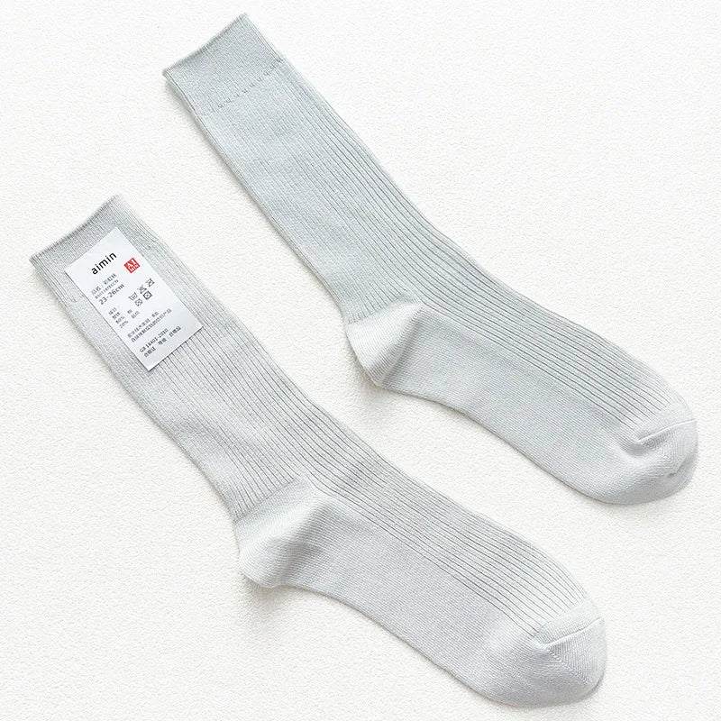 Mens Cotton Knitting Socks - Casual Stretch Ribbed Business Socks - ZOOMNSTORE