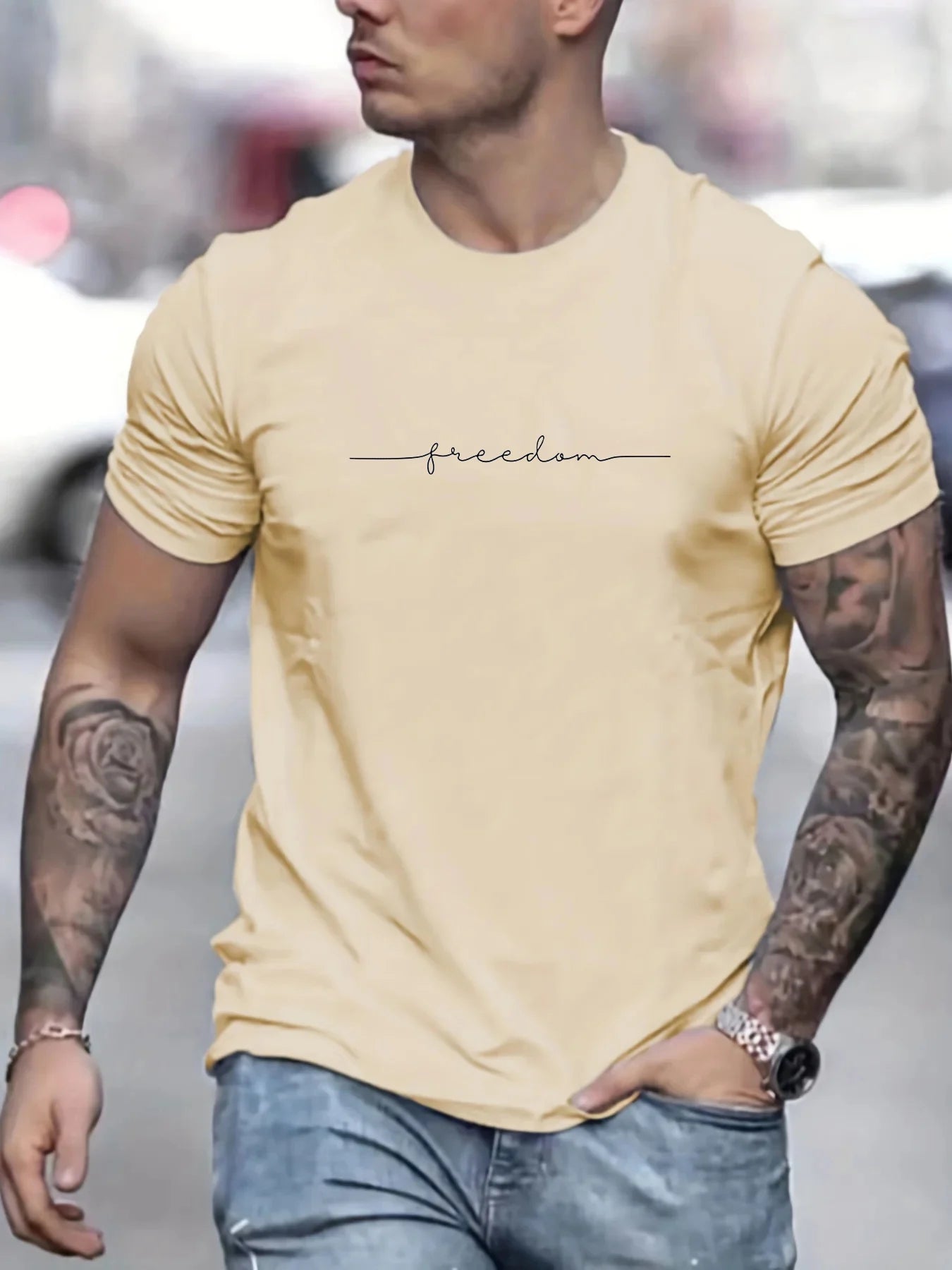 Mens Casual Cotton Graphic T-Shirt - Slim Fit Summer Top - ZOOMNSTORE