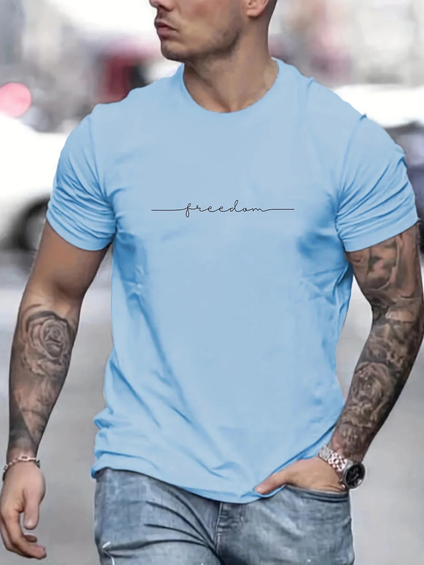 Mens Casual Cotton Graphic T-Shirt - Slim Fit Summer Top - ZOOMNSTORE