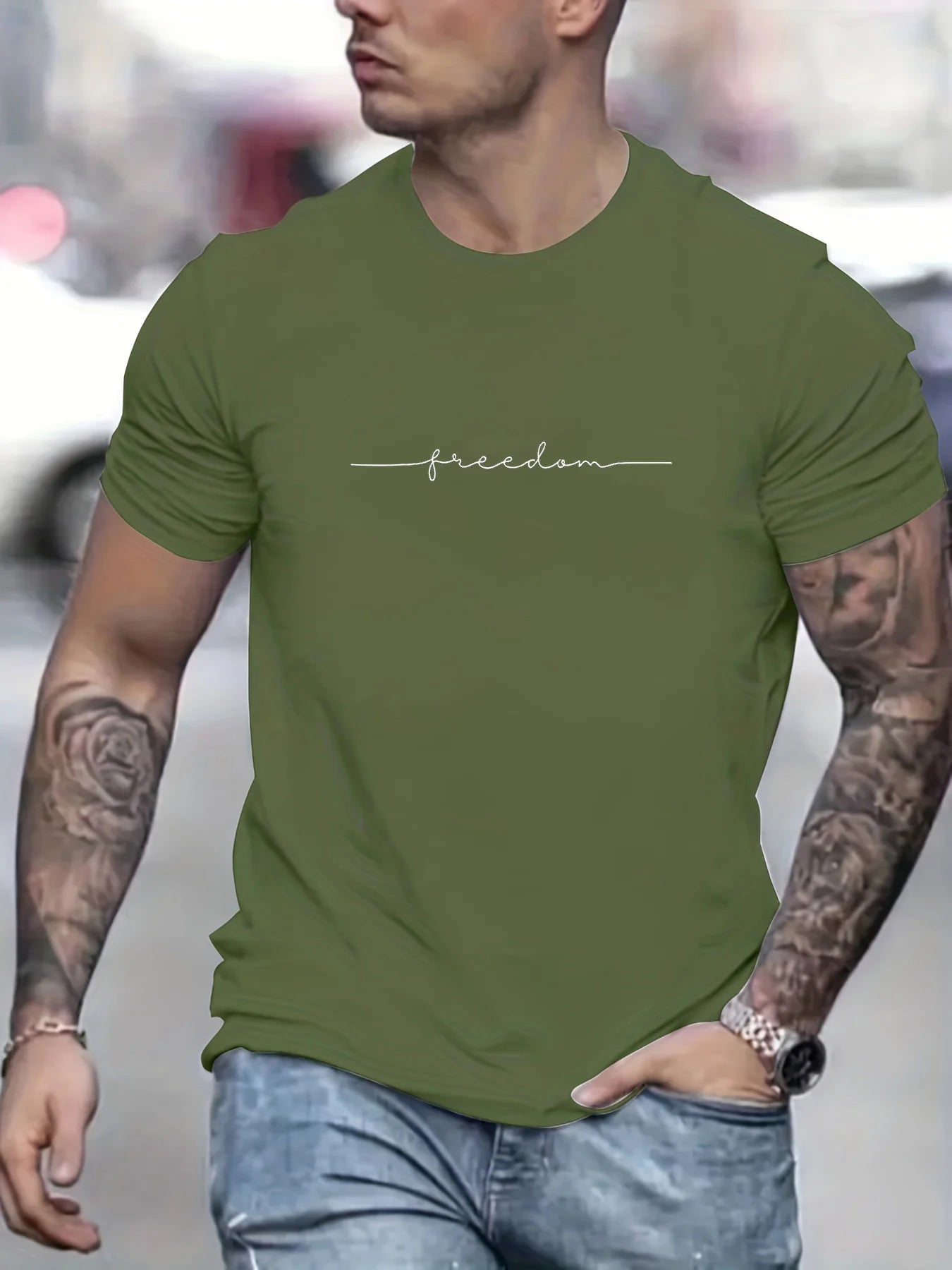 Mens Casual Cotton Graphic T-Shirt - Slim Fit Summer Top - ZOOMNSTORE
