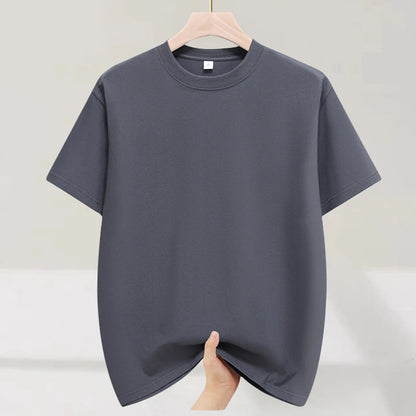 Mens Cotton Summer T-Shirts - Plus Size 4XL 5XL Solid Tops - ZOOMNSTORE