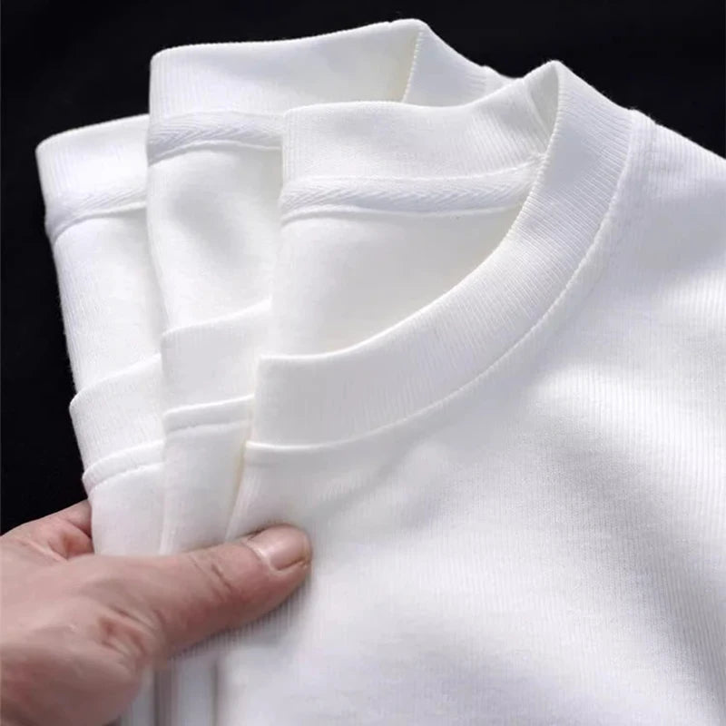 Mens Cotton Summer T-Shirts - Plus Size 4XL 5XL Solid Tops - ZOOMNSTORE