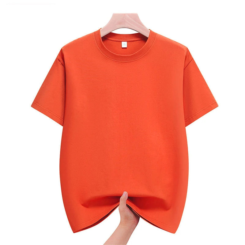 Mens Cotton Summer T-Shirts - Plus Size 4XL 5XL Solid Tops - ZOOMNSTORE