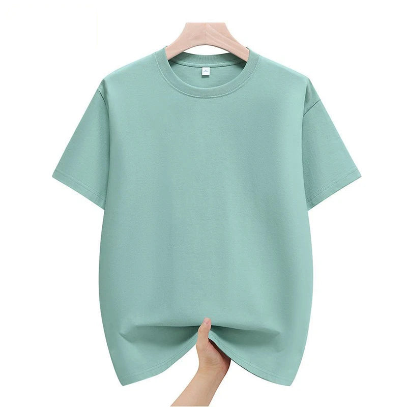 Mens Cotton Summer T-Shirts - Plus Size 4XL 5XL Solid Tops - ZOOMNSTORE