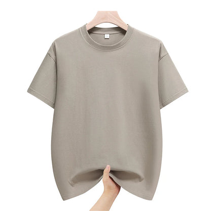 Mens Cotton Summer T-Shirts - Plus Size 4XL 5XL Solid Tops - ZOOMNSTORE