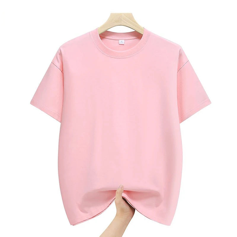 Mens Cotton Summer T-Shirts - Plus Size 4XL 5XL Solid Tops - ZOOMNSTORE