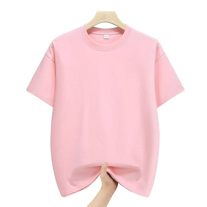 Mens Cotton Summer T-Shirts - Plus Size 4XL 5XL Solid Tops - ZOOMNSTORE