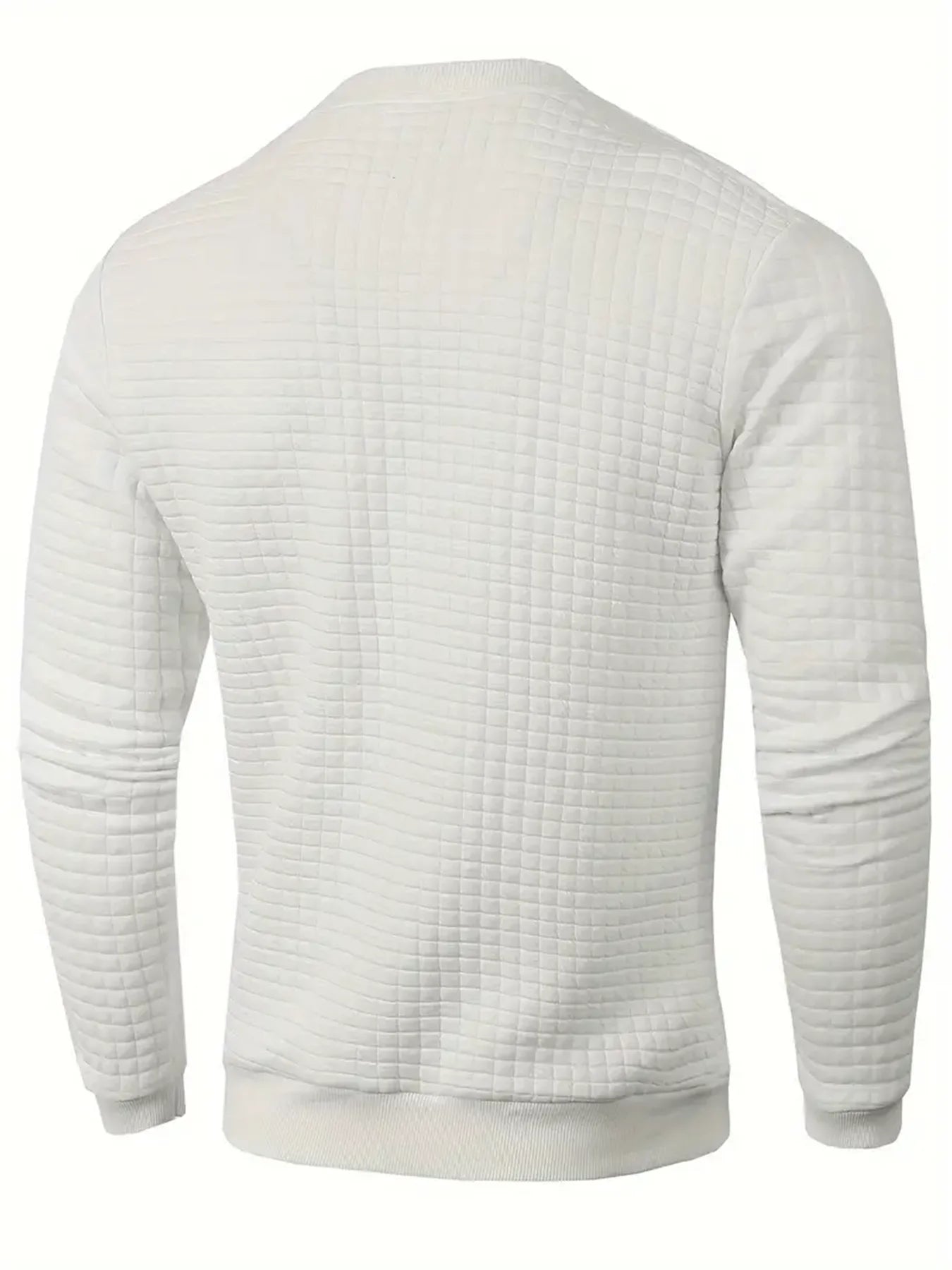 Autumn Men's Crew Neck Pullover Solid Color Casual Jacquard Check Sweatshirt Long Sleeve Warm Slim Sweaters Knitted Streetwear - ZOOMNSTORE