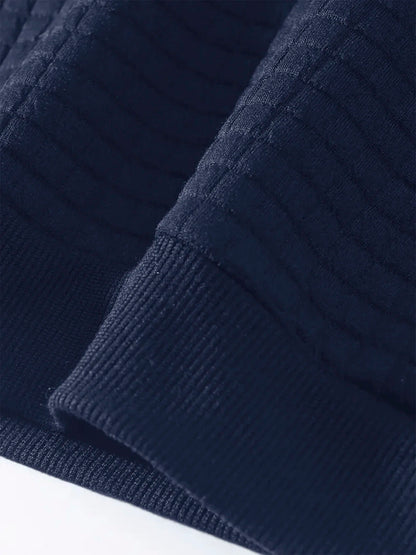 Autumn Men's Crew Neck Pullover Solid Color Casual Jacquard Check Sweatshirt Long Sleeve Warm Slim Sweaters Knitted Streetwear - ZOOMNSTORE