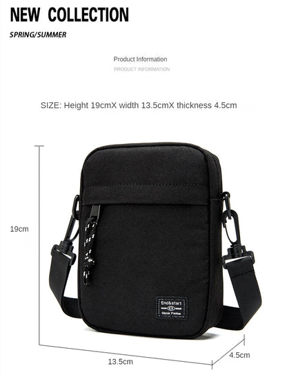 Men's Crossbody Bag - Mini Nylon Messenger Bag with Adjustable Strap for Travel - ZOOMNSTORE