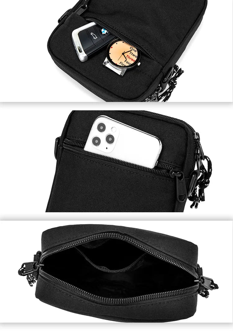 Men's Crossbody Bag - Mini Nylon Messenger Bag with Adjustable Strap for Travel - ZOOMNSTORE