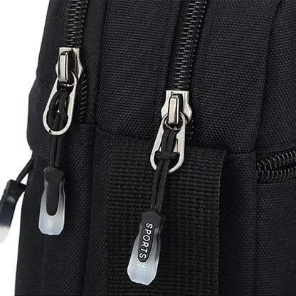 Men's Crossbody Bag Small PU Leather Shoulder Bag With Adjustable Strap - Casual Zipper Closure - ZOOMNSTORE