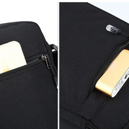 Men's Crossbody Bag Small PU Leather Shoulder Bag With Adjustable Strap - Casual Zipper Closure - ZOOMNSTORE