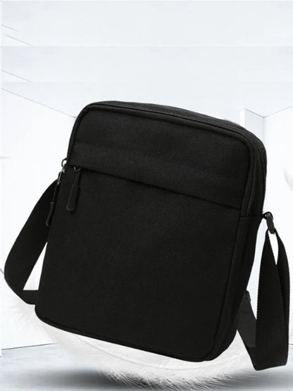 Men's Crossbody Bag Small PU Leather Shoulder Bag With Adjustable Strap - Casual Zipper Closure - ZOOMNSTORE