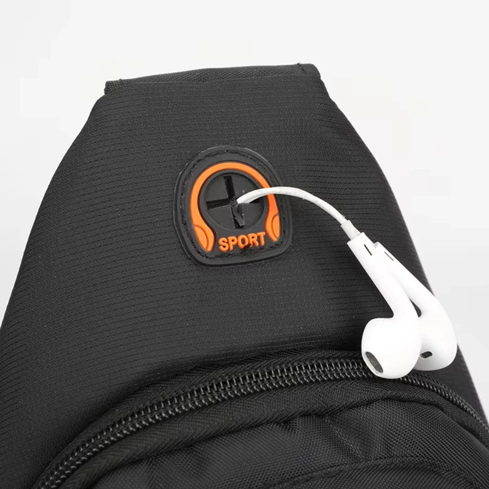 Men's Crossbody Bag - Waterproof Oxford Cloth Chest Bag With Zipper Closure - ZOOMNSTORE