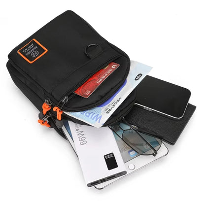 Men's Crossbody Bag - Waterproof Oxford Cloth Chest Bag With Zipper Closure - ZOOMNSTORE
