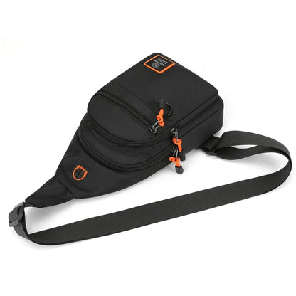 Men's Crossbody Bag - Waterproof Oxford Cloth Chest Bag With Zipper Closure - ZOOMNSTORE