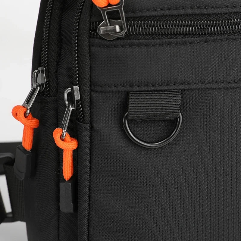 Men's Crossbody Bag - Waterproof Oxford Cloth Chest Bag With Zipper Closure - ZOOMNSTORE