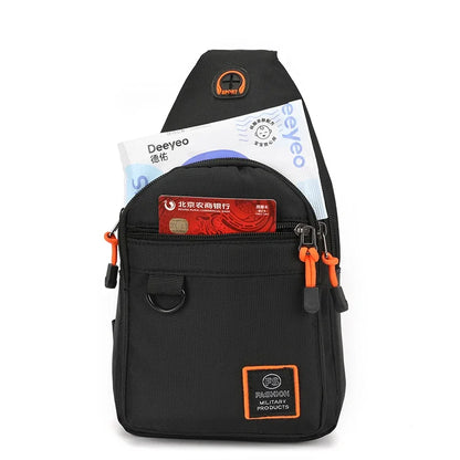 Men's Crossbody Bag - Waterproof Oxford Cloth Chest Bag With Zipper Closure - ZOOMNSTORE
