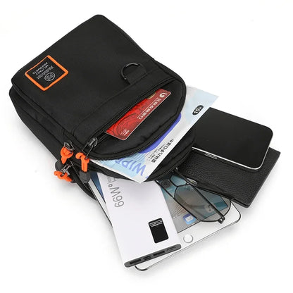 Men's Crossbody Bag - Waterproof Oxford Cloth Chest Bag With Zipper Closure - ZOOMNSTORE