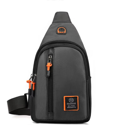 Men's Crossbody Bag - Waterproof Oxford Cloth Chest Bag With Zipper Closure - ZOOMNSTORE