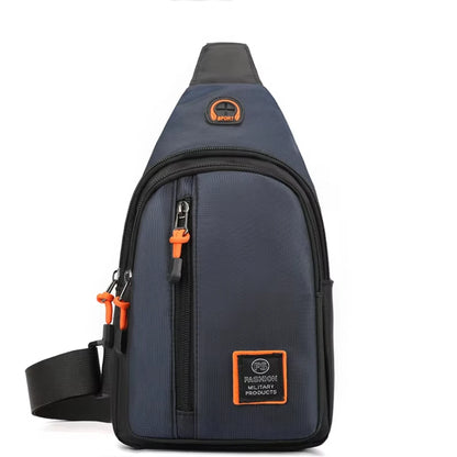 Men's Crossbody Bag - Waterproof Oxford Cloth Chest Bag With Zipper Closure - ZOOMNSTORE