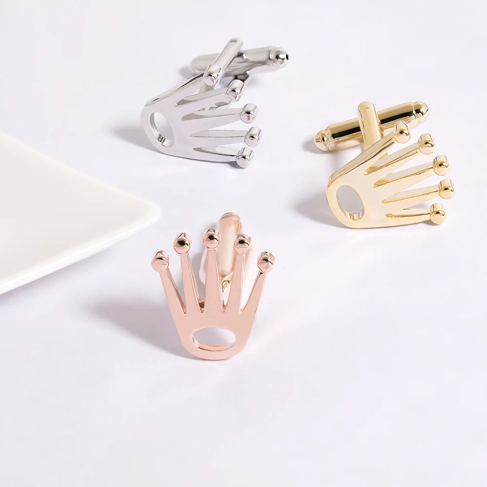 Mens Vola Crown Brass Cufflinks - Gold  Rose Gold Jewelry Accessories - ZOOMNSTORE