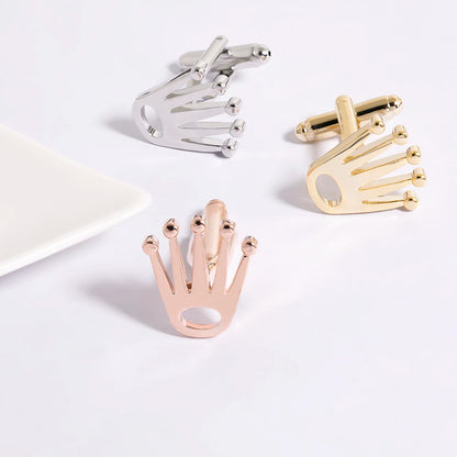 Mens Vola Crown Brass Cufflinks - Gold  Rose Gold Jewelry Accessories - ZOOMNSTORE