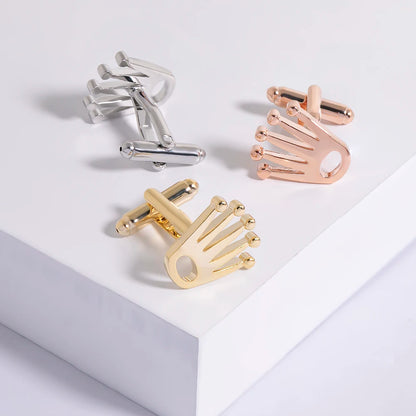 Mens Vola Crown Brass Cufflinks - Gold  Rose Gold Jewelry Accessories - ZOOMNSTORE