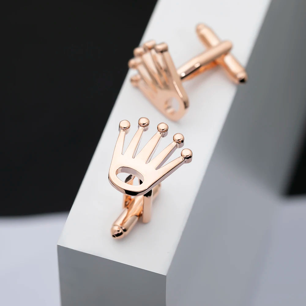 Mens Vola Crown Brass Cufflinks - Gold  Rose Gold Jewelry Accessories - ZOOMNSTORE