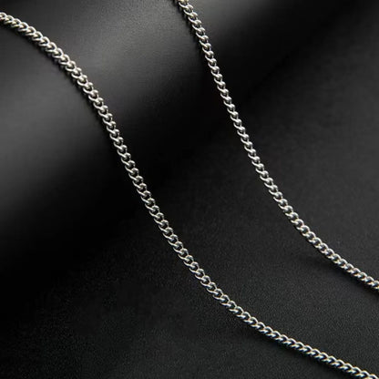 Mens 3mm Cuban Chain Necklace - Simple Stainless Steel Titanium Jewelry Gift - ZOOMNSTORE