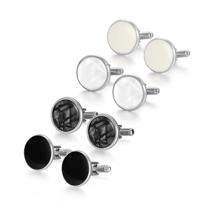 Luxury Cufflinks Set for Men - 4 Pairs Wedding Groomsmen Gift with Box - ZOOMNSTORE