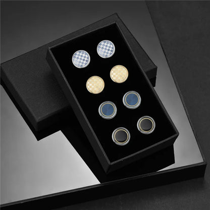 Luxury Cufflinks Set for Men - 4 Pairs Wedding Groomsmen Gift with Box - ZOOMNSTORE