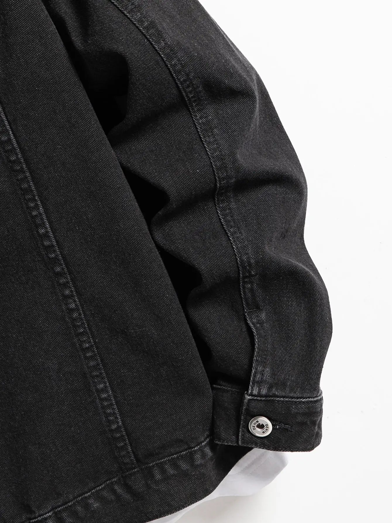 Men's denim jacket for spring and autumn. Black-collar denim coat. Suitable for daily casual wear. Stylish, simple and trendy. - ZOOMNSTORE