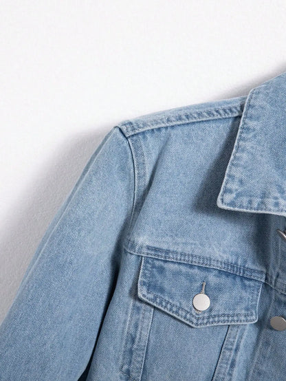 Men's Denim Jacket - Blue Casual Spring & Autumn Outerwear | Durable Cotton Blend - ZOOMNSTORE